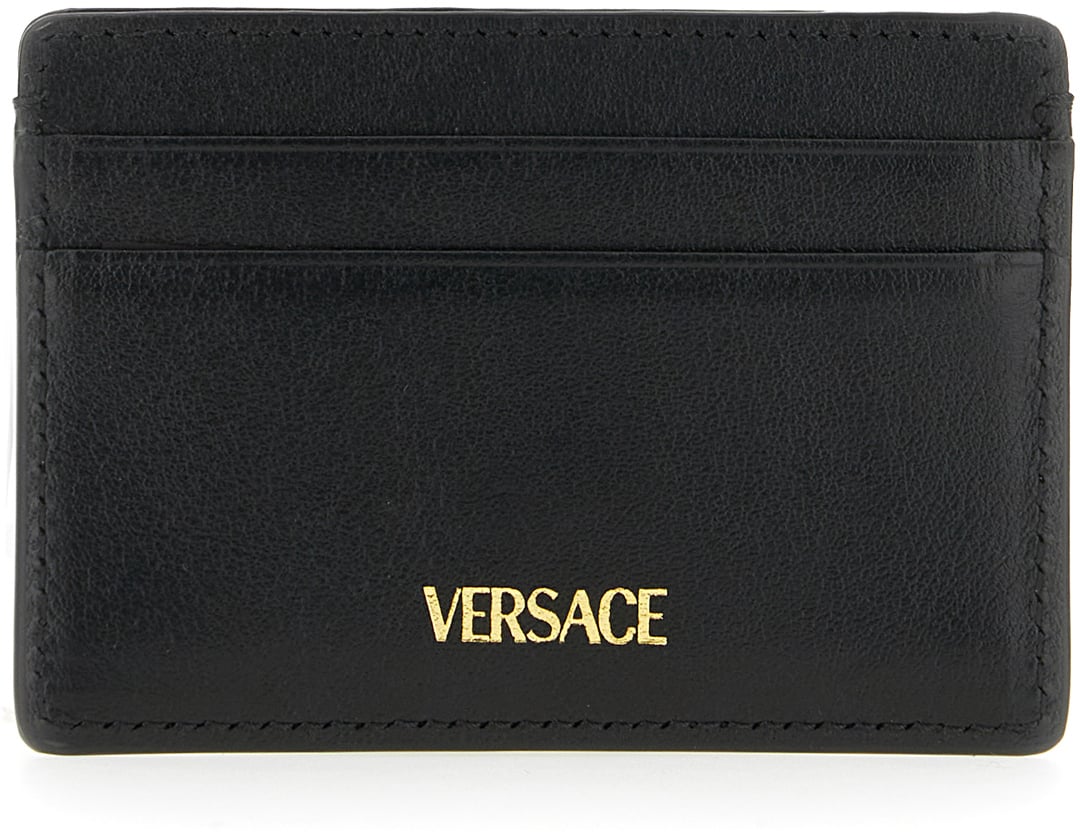 Versace Versace Black leather La Medusa card holder Zwart