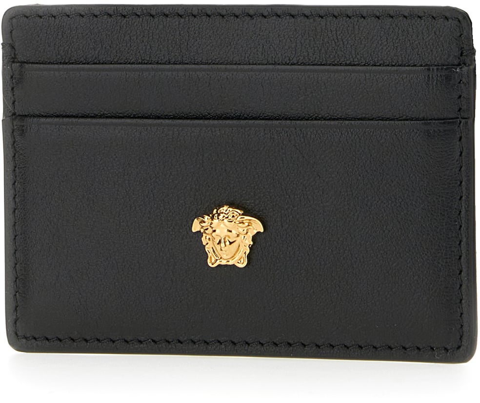 Versace Versace Black leather La Medusa card holder Zwart