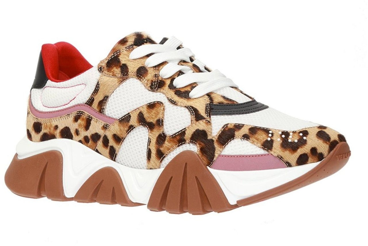 Versace Versace Squalo Leopard Sneakers Beige