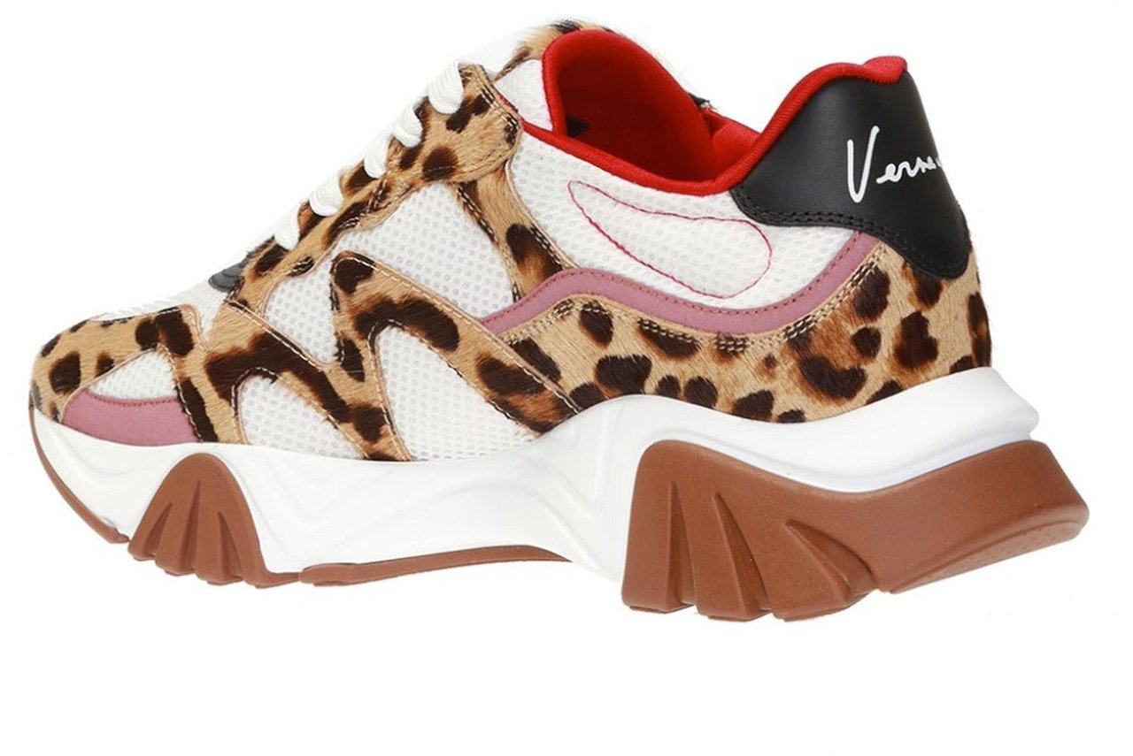 Versace Versace Squalo Leopard Sneakers Beige
