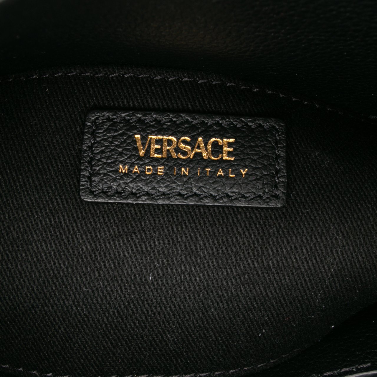 Versace Small Leather La Medusa Chain Hobo Zwart