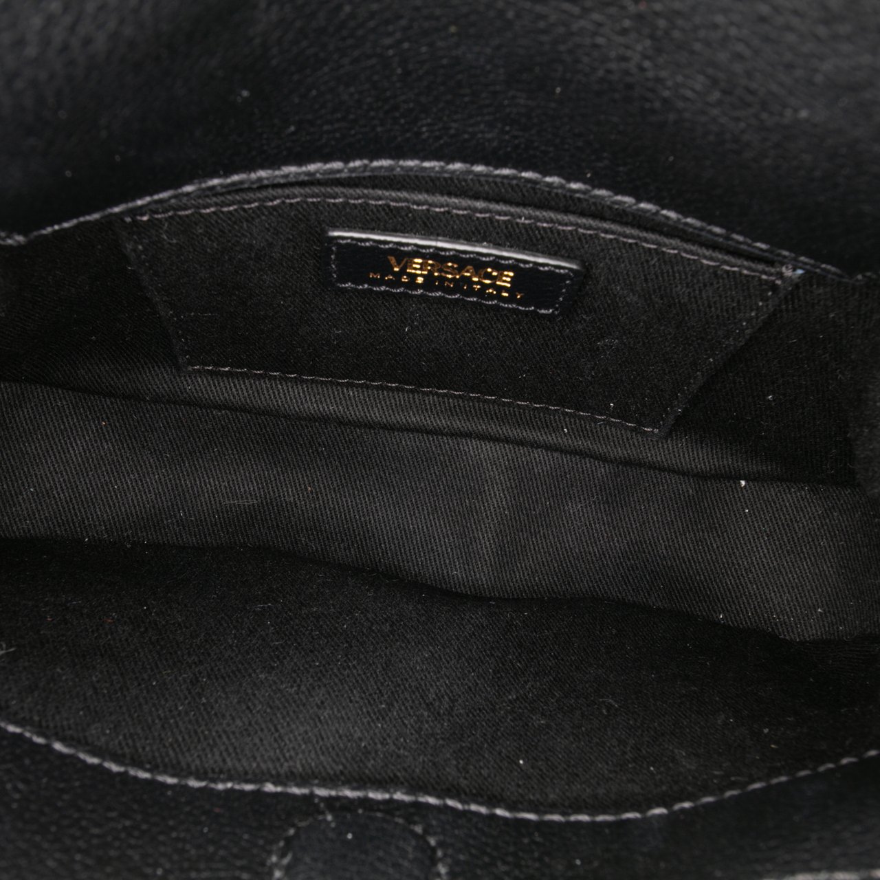Versace Small Leather La Medusa Chain Hobo Zwart