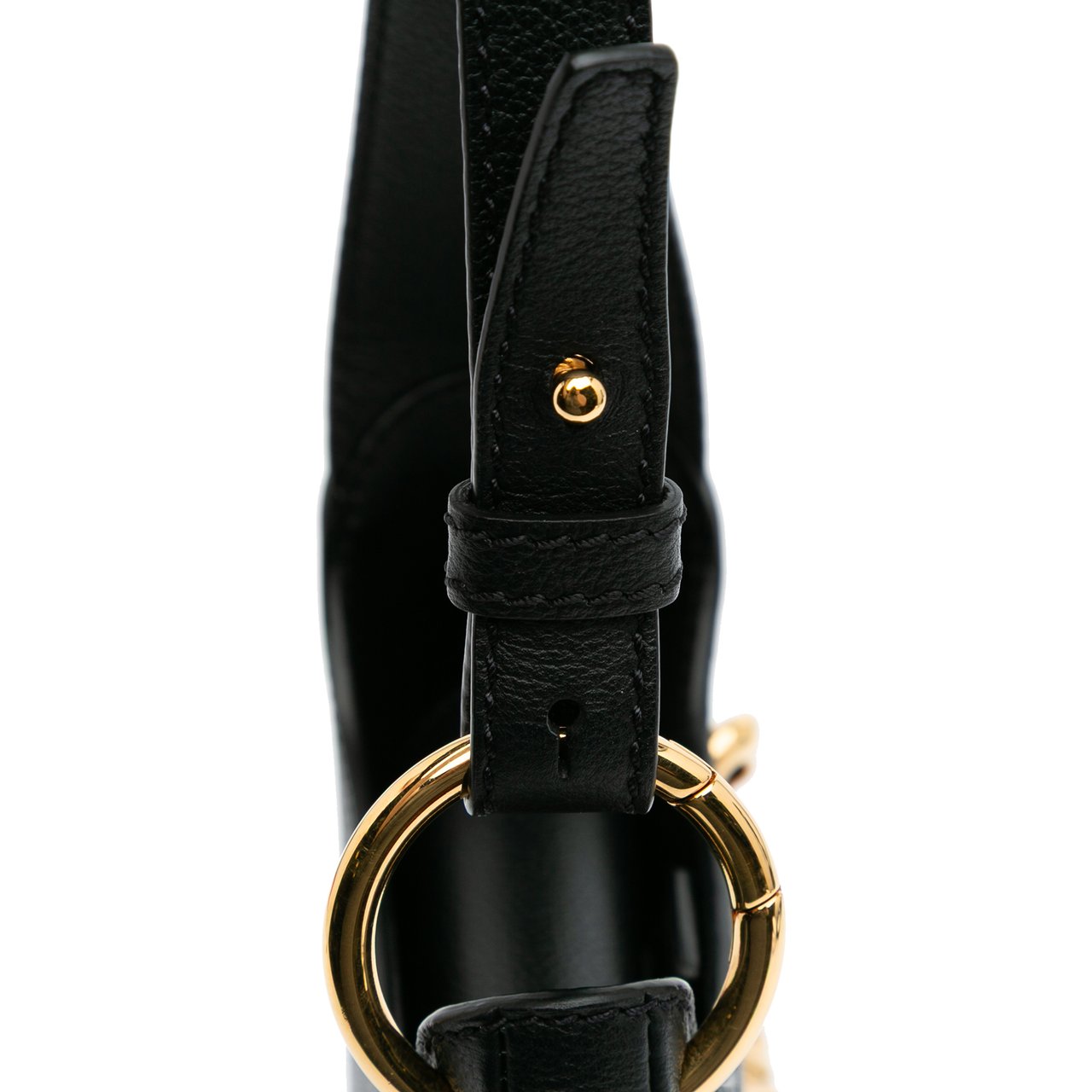Versace Small Leather La Medusa Chain Hobo Zwart