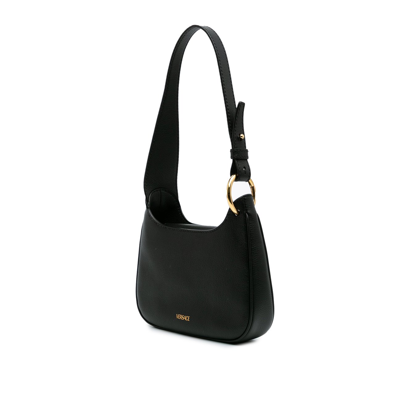 Versace Small Leather La Medusa Chain Hobo Zwart