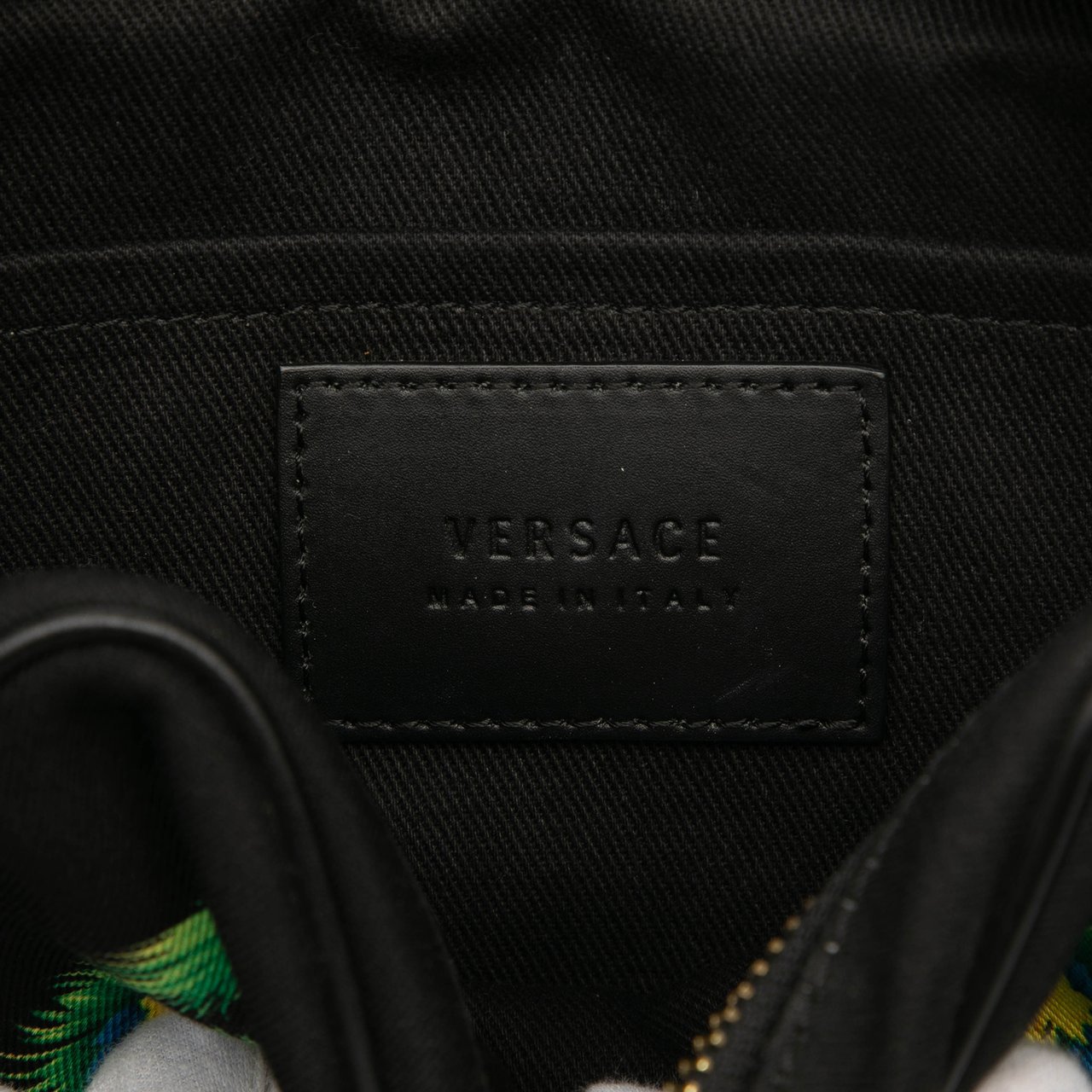Versace Logo Canvas Beverly Palm Miami Crossbody Zwart