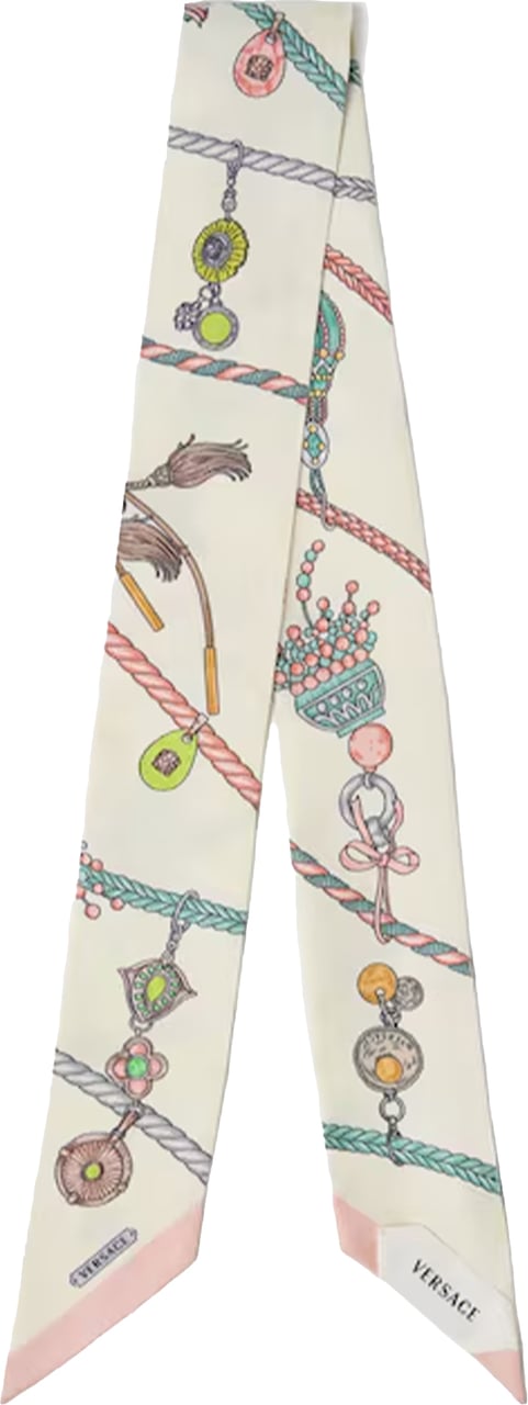 Versace Foulard Bandeau con Stampa Gioiello Wit