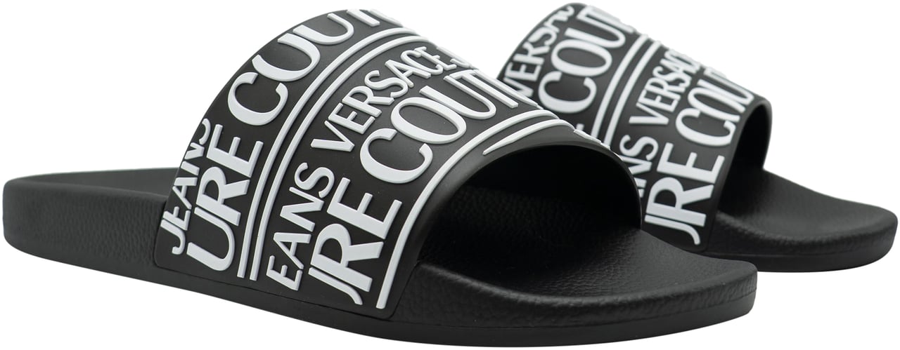 Versace Jeans Couture Fondo Slide DIS SQ1 Slippers Zwart