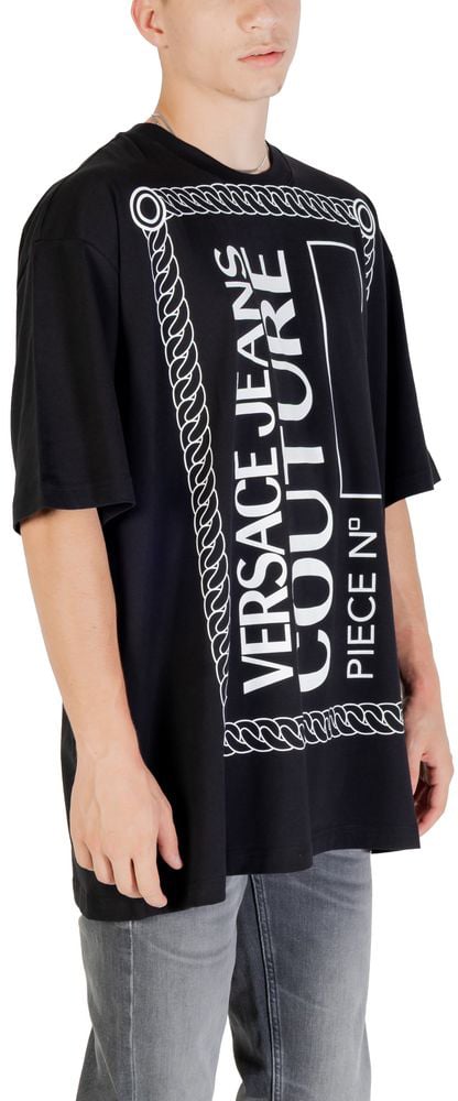 Versace Jeans Couture Versace Jeans Black Cotton T-Shirt Zwart
