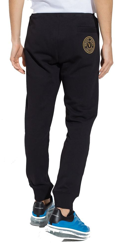 Versace Jeans Couture Versace Jeans Black Cotton Joggers (Workout Pants) Zwart