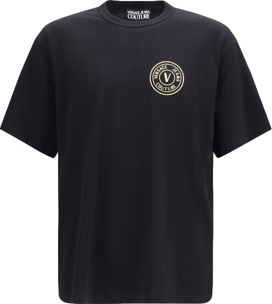 Versace Jeans Couture Versace Jeans Black Cotton T-Shirt Zwart