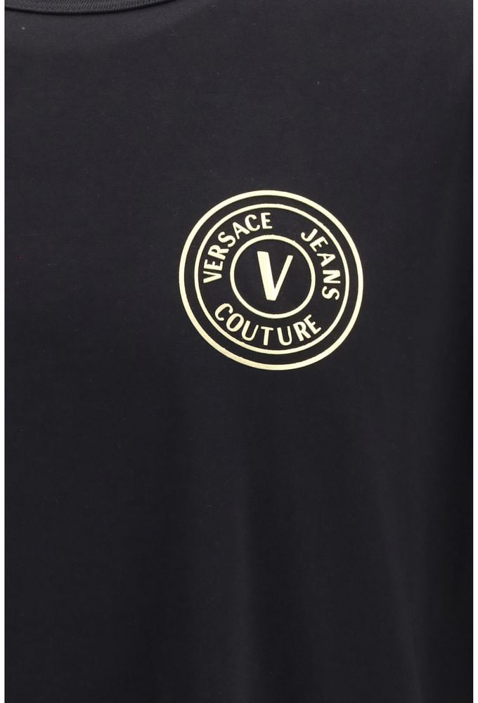 Versace Jeans Couture Versace Jeans Black Cotton T-Shirt Zwart