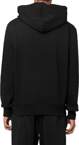 Versace Jeans Couture Versace Jeans Black Cotton Logo Details Hooded Sweatshirt Zwart