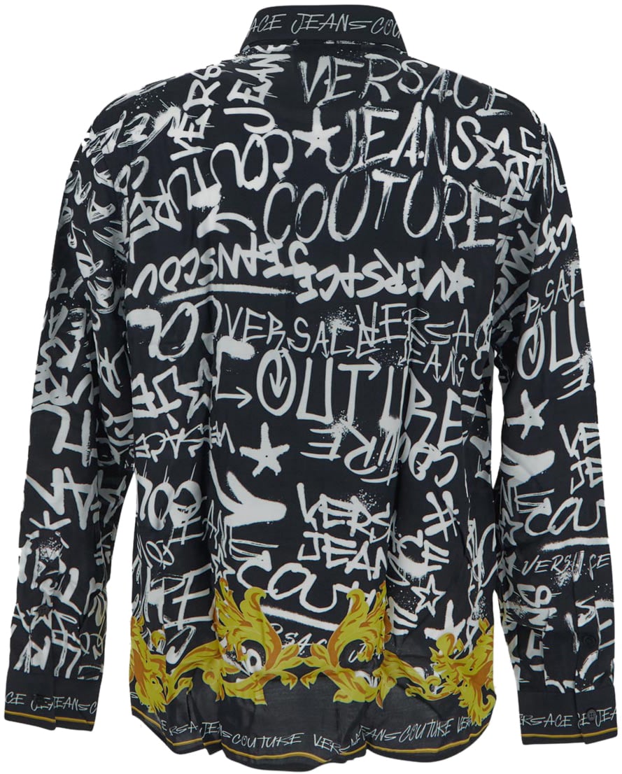 Versace Jeans Couture Graffiti Couture Print Shirt Zwart