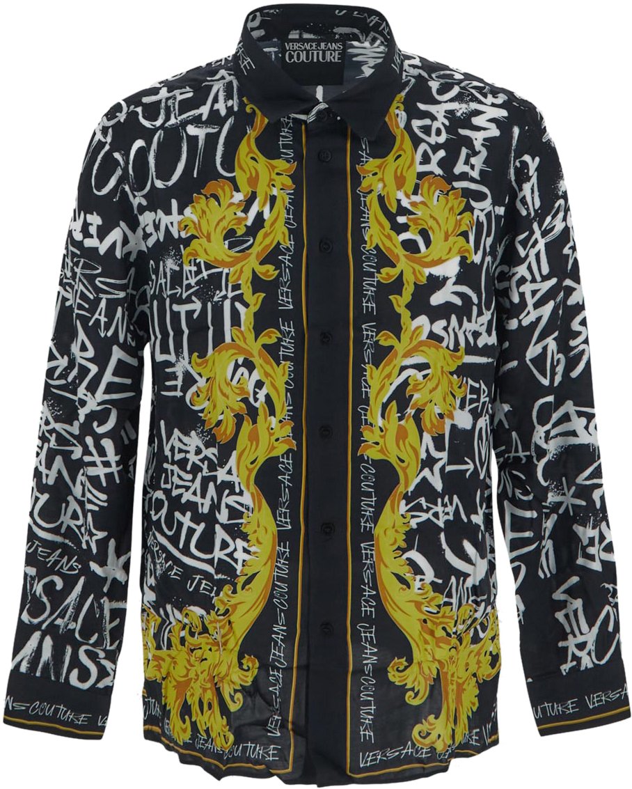 Versace Jeans Couture Graffiti Couture Print Shirt Zwart