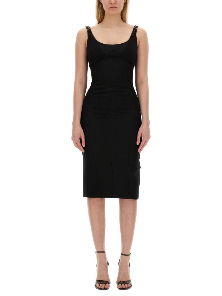 Versace Jeans Couture Dress With Buckles Zwart