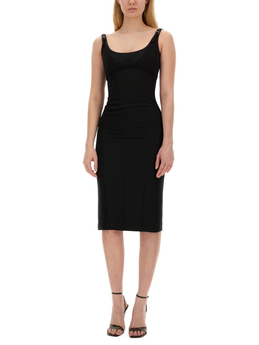 Versace Jeans Couture Dress With Buckles Zwart