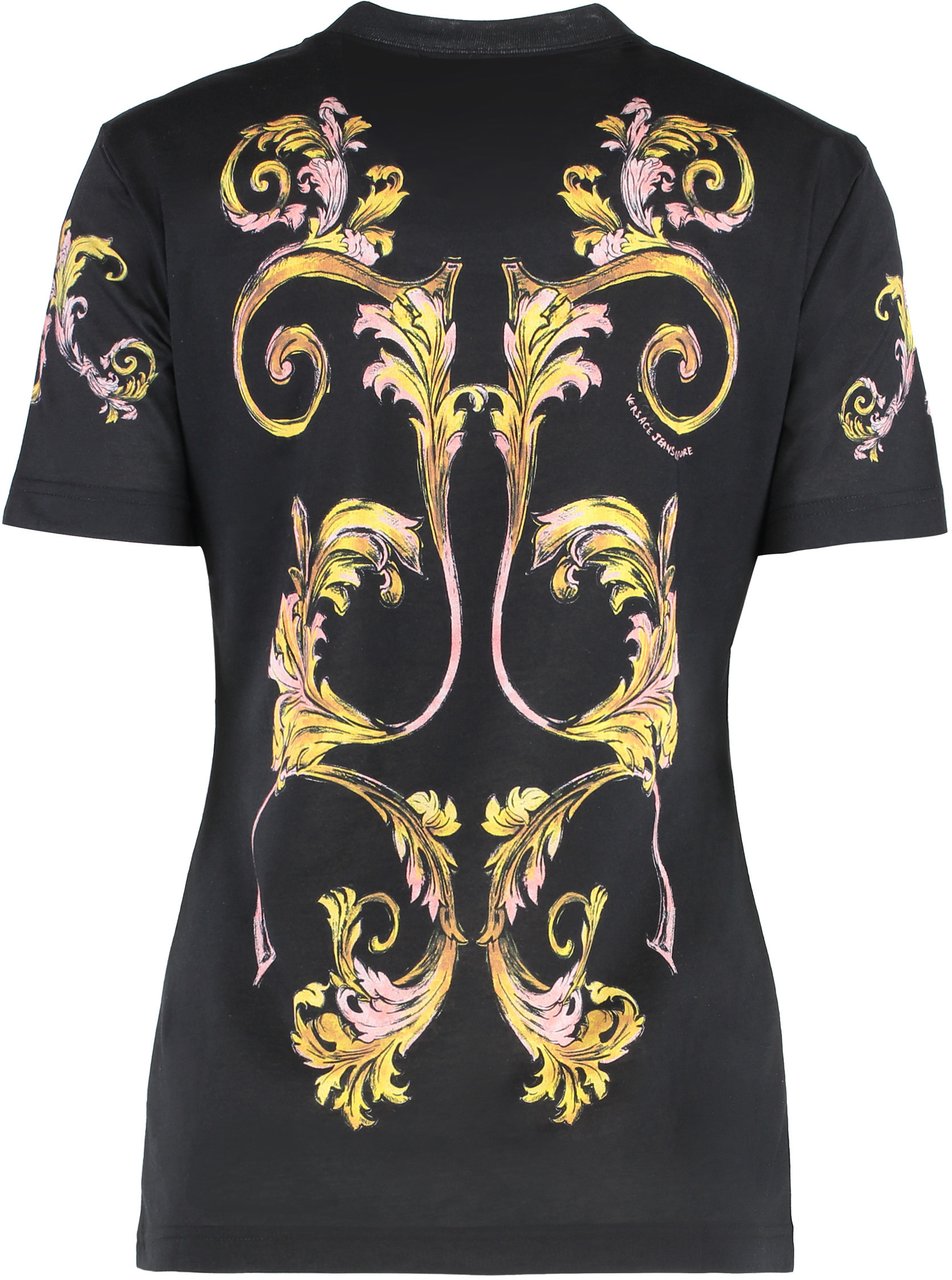 Versace Jeans Couture Cotton crew-neck T-shirt Zwart