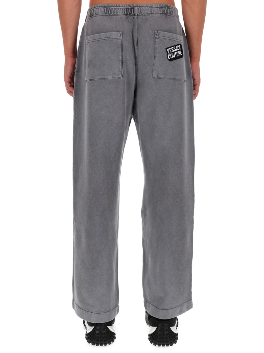 Versace Jeans Couture Grey Relaxed Logo Jogger Pants Grijs