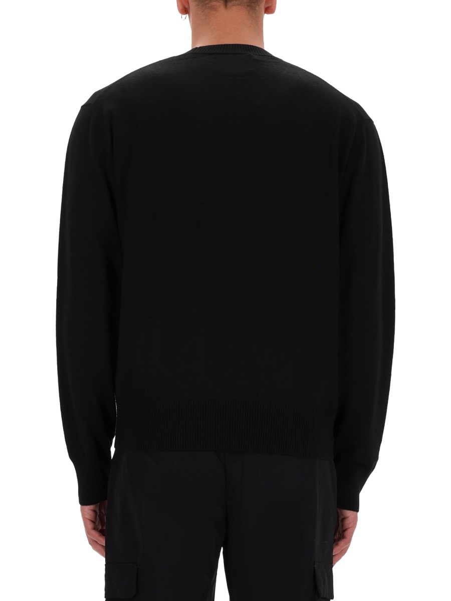 Versace Jeans Couture V-Emblem Long-Sleeve Jersey Sweatshirt Zwart
