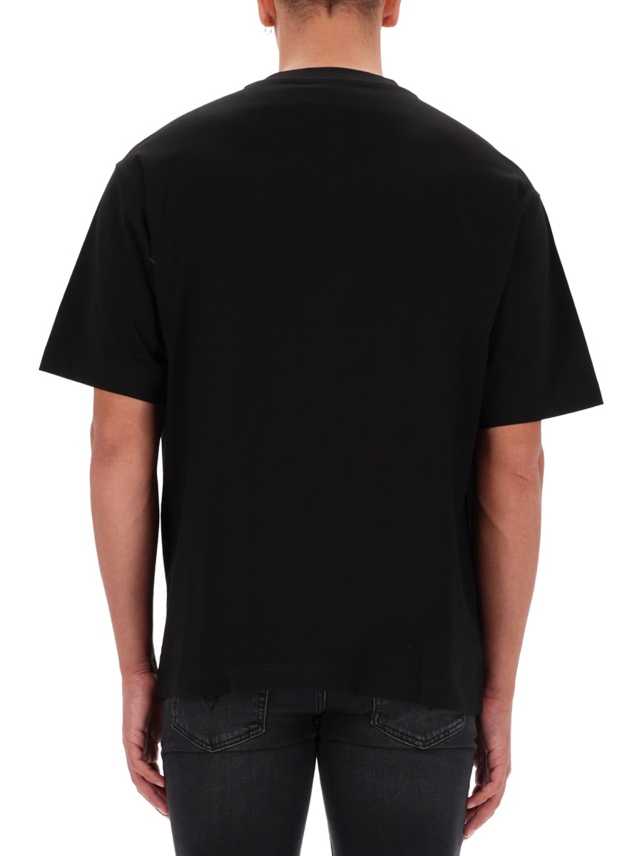 Versace Jeans Couture Black Butterfly Logo Printed T-Shirt Zwart