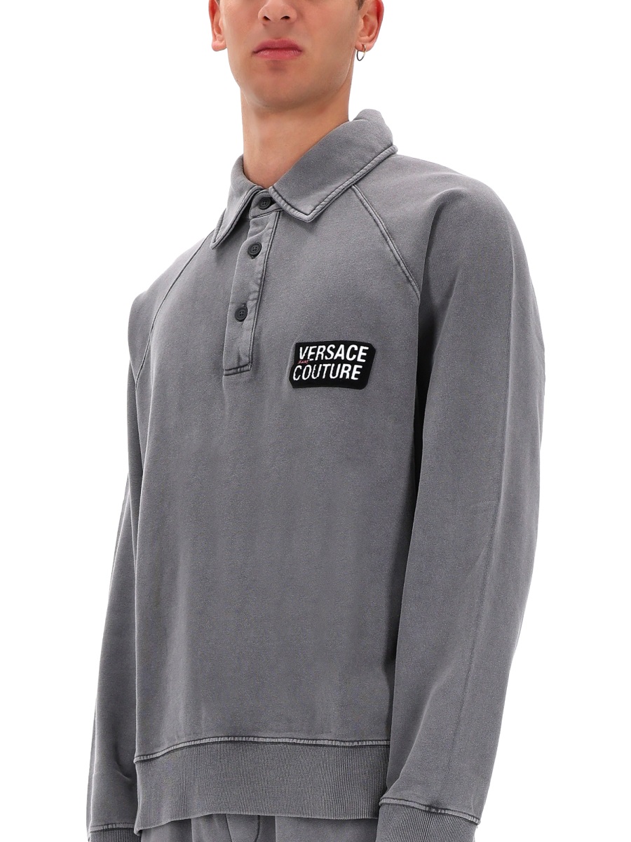 Versace Jeans Couture Grey Relaxed Logo Sweatshirt Grijs