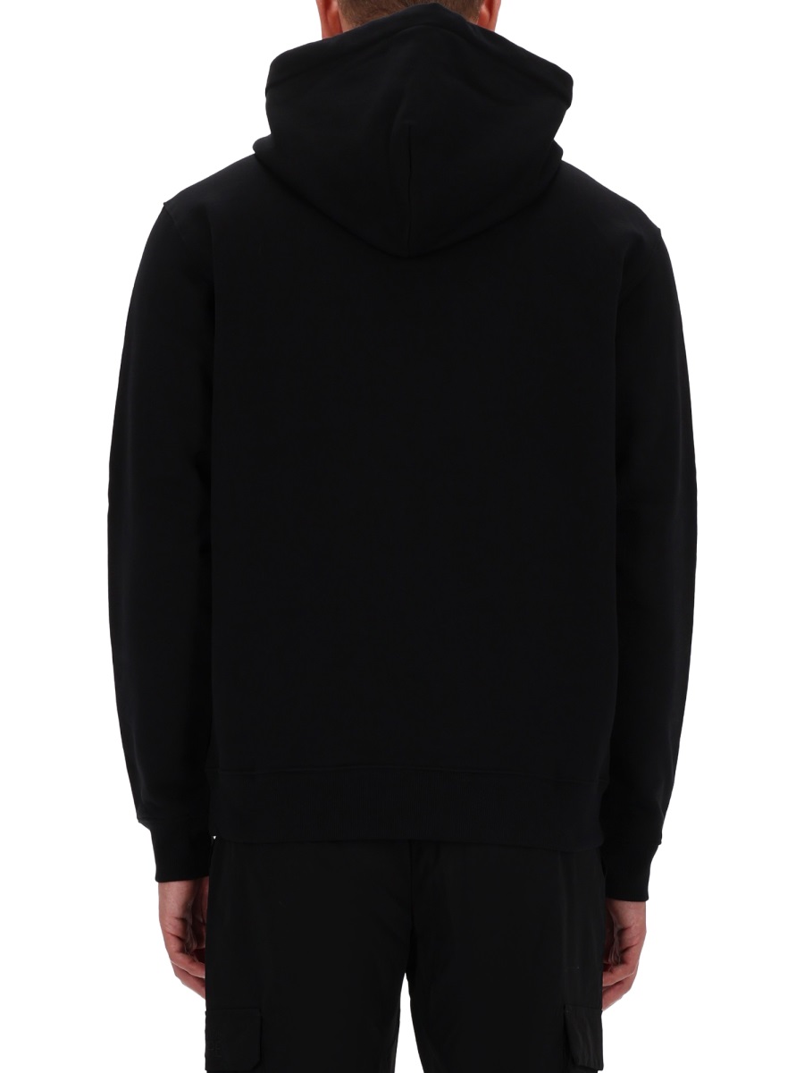 Versace Jeans Couture Black Relaxed-Fit Logo Hoodie Zwart