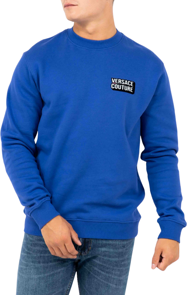 Versace Jeans Couture Felpe Serigrafiche Sweatshirt Blauw