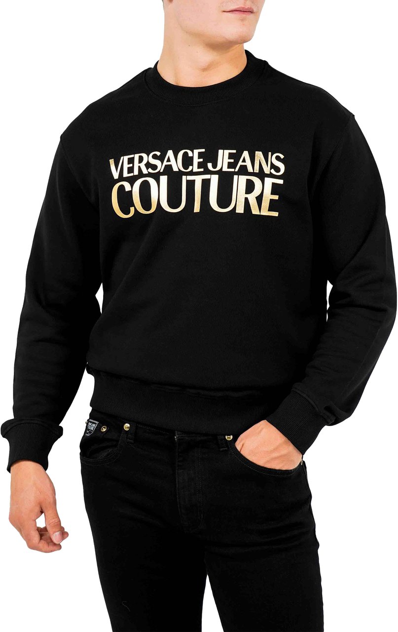 Versace Jeans Couture Felpe Serigrafiche Sweatshirt Zwart