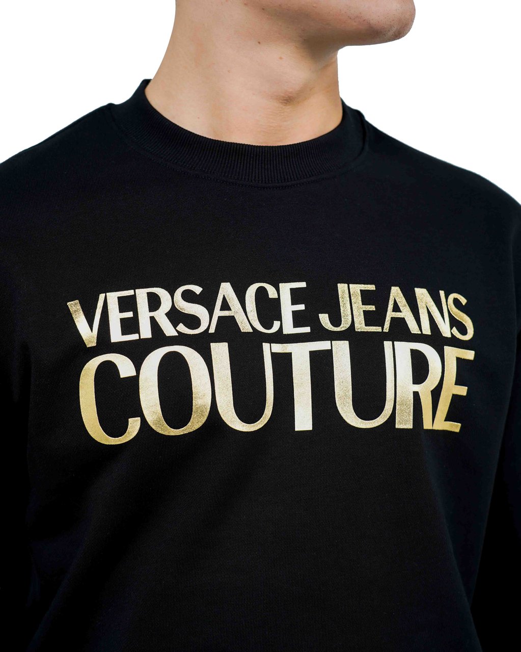 Versace Jeans Couture Felpe Serigrafiche Sweatshirt Zwart