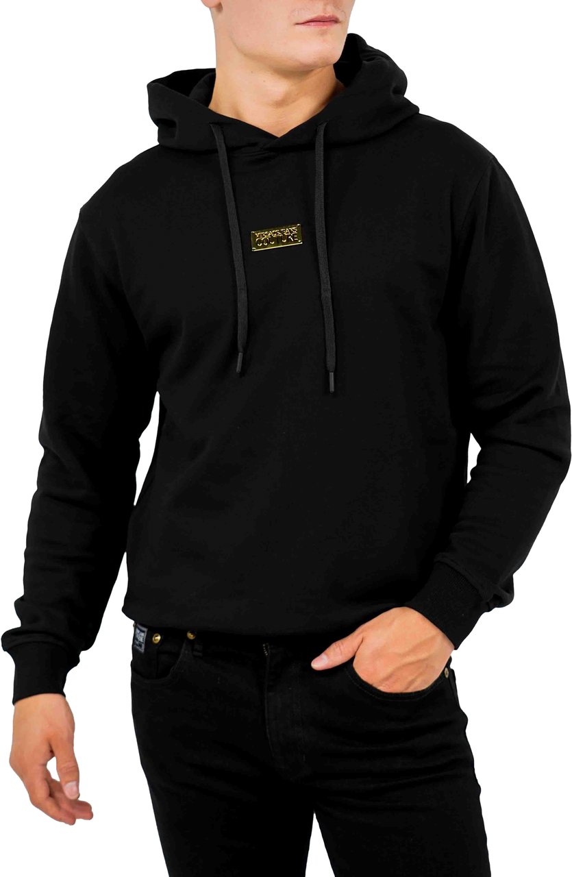 Versace Jeans Couture Felpe Serigrafiche Hoodie Zwart