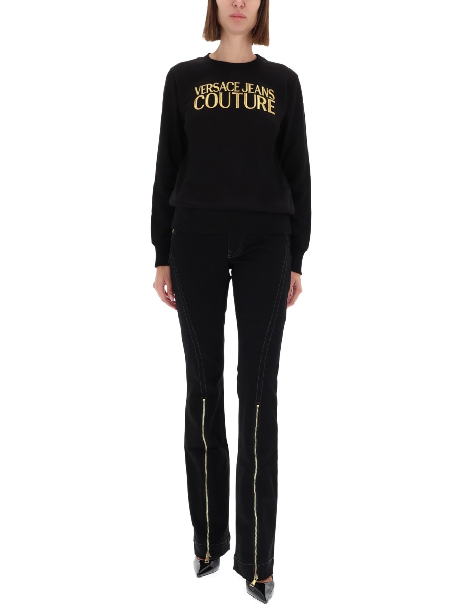 Versace Jeans Couture Slim-Fit Zipper Detail Pants Zwart