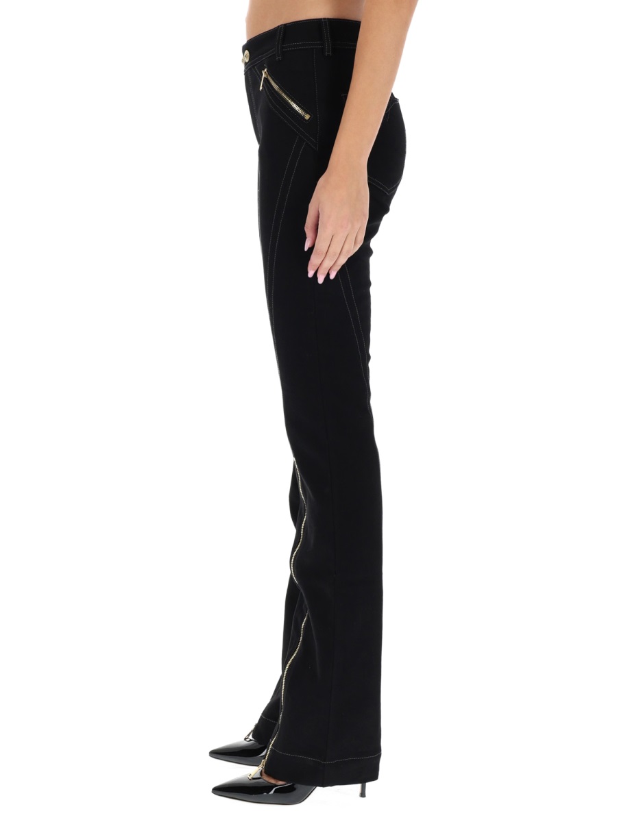 Versace Jeans Couture Slim-Fit Zipper Detail Pants Zwart