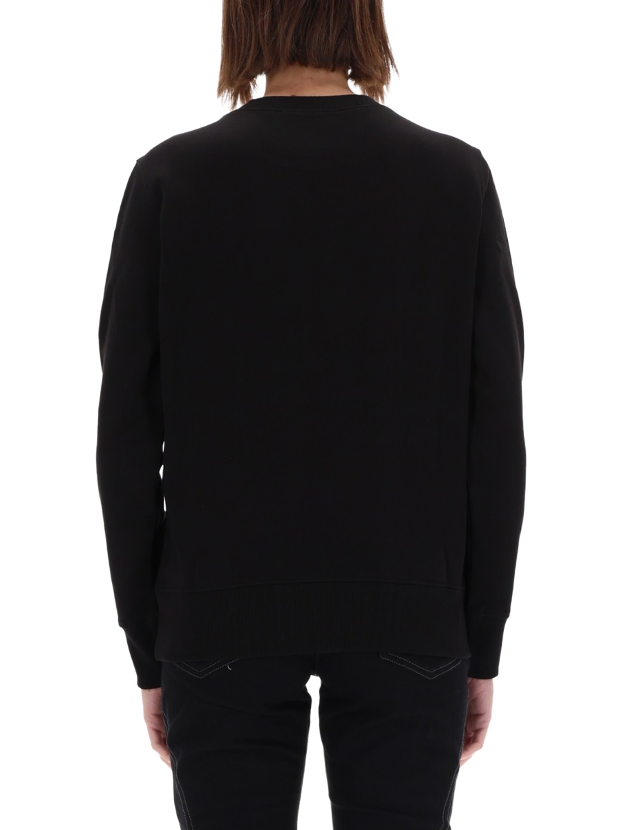 Versace Jeans Couture Black Bold Metallic Logo Sweatshirt Zwart