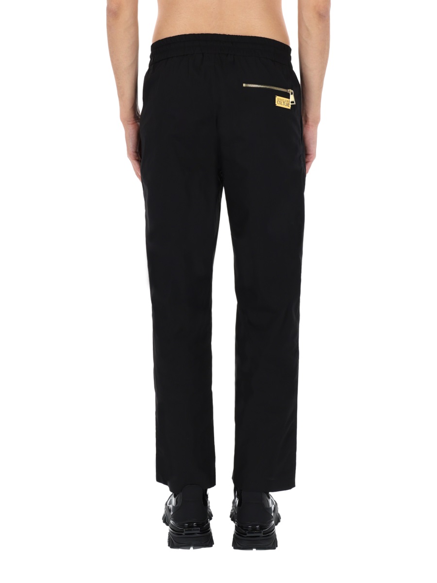 Versace Jeans Couture Black Cotton Elastic Waistband Sweatpants Zwart