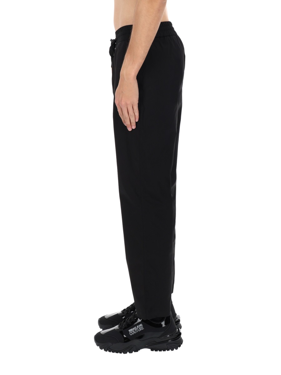 Versace Jeans Couture Black Cotton Elastic Waistband Sweatpants Zwart