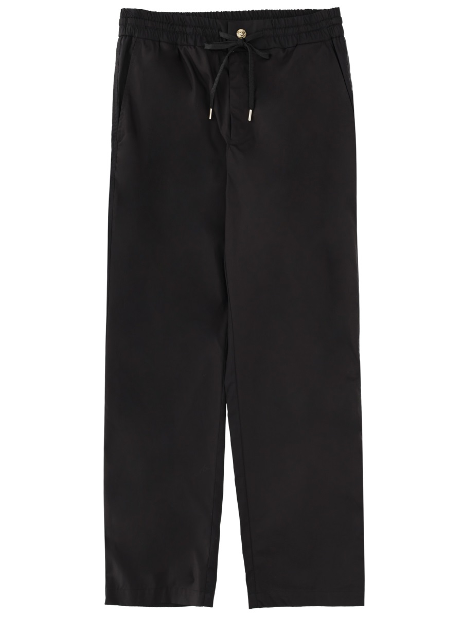 Versace Jeans Couture Black Cotton Elastic Waistband Sweatpants Zwart