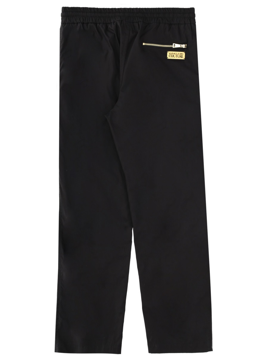 Versace Jeans Couture Black Cotton Elastic Waistband Sweatpants Zwart
