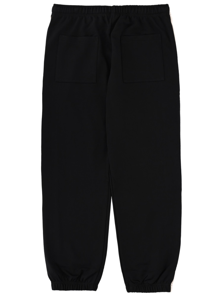 Versace Jeans Couture Black Beige Side Stripes Cotton Sweatpants Zwart