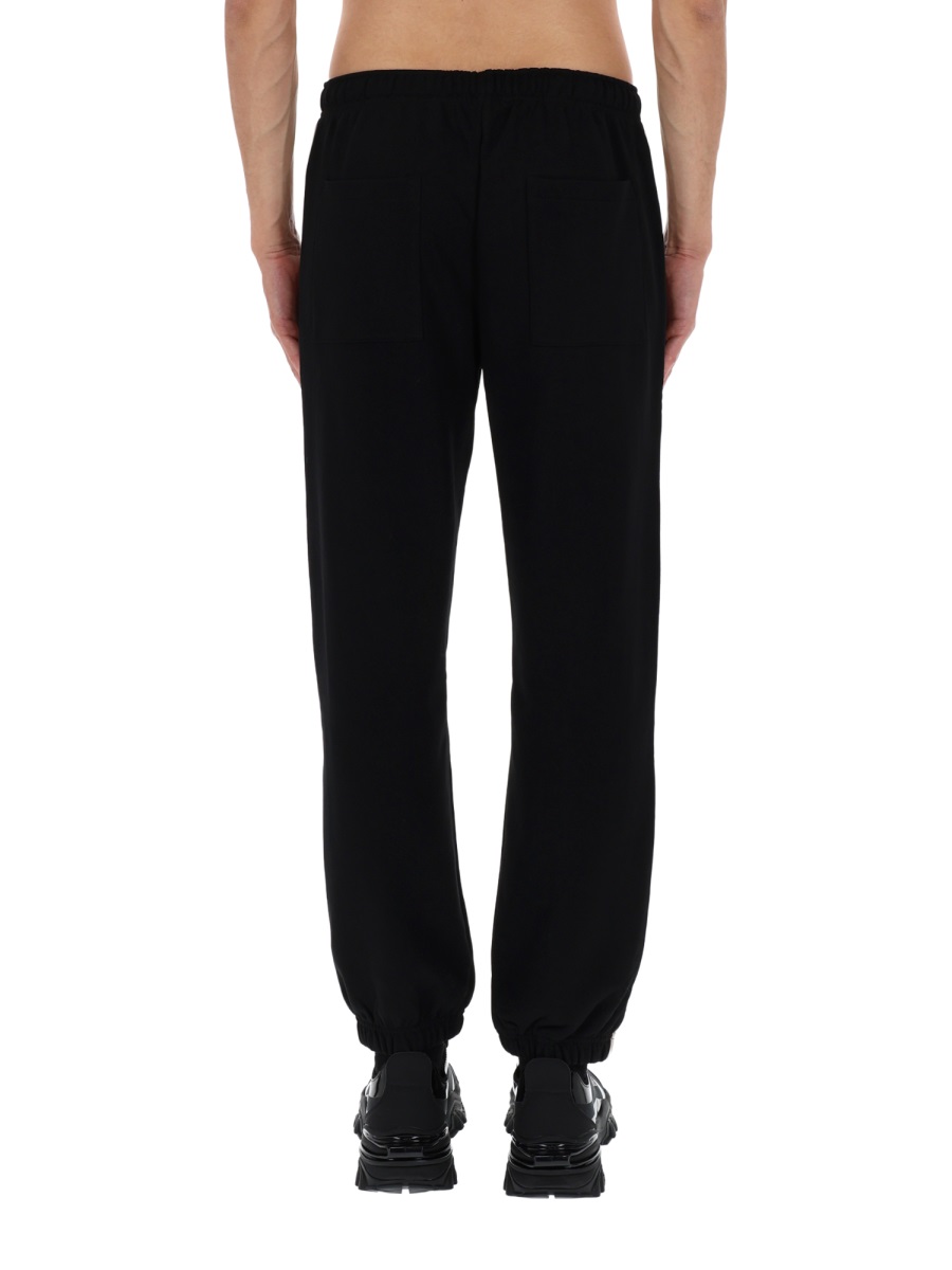 Versace Jeans Couture Black Beige Side Stripes Cotton Sweatpants Zwart