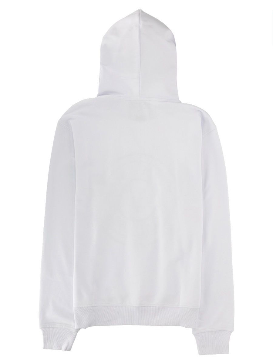 Versace Jeans Couture White Circular Logo Cotton Hoodie Wit