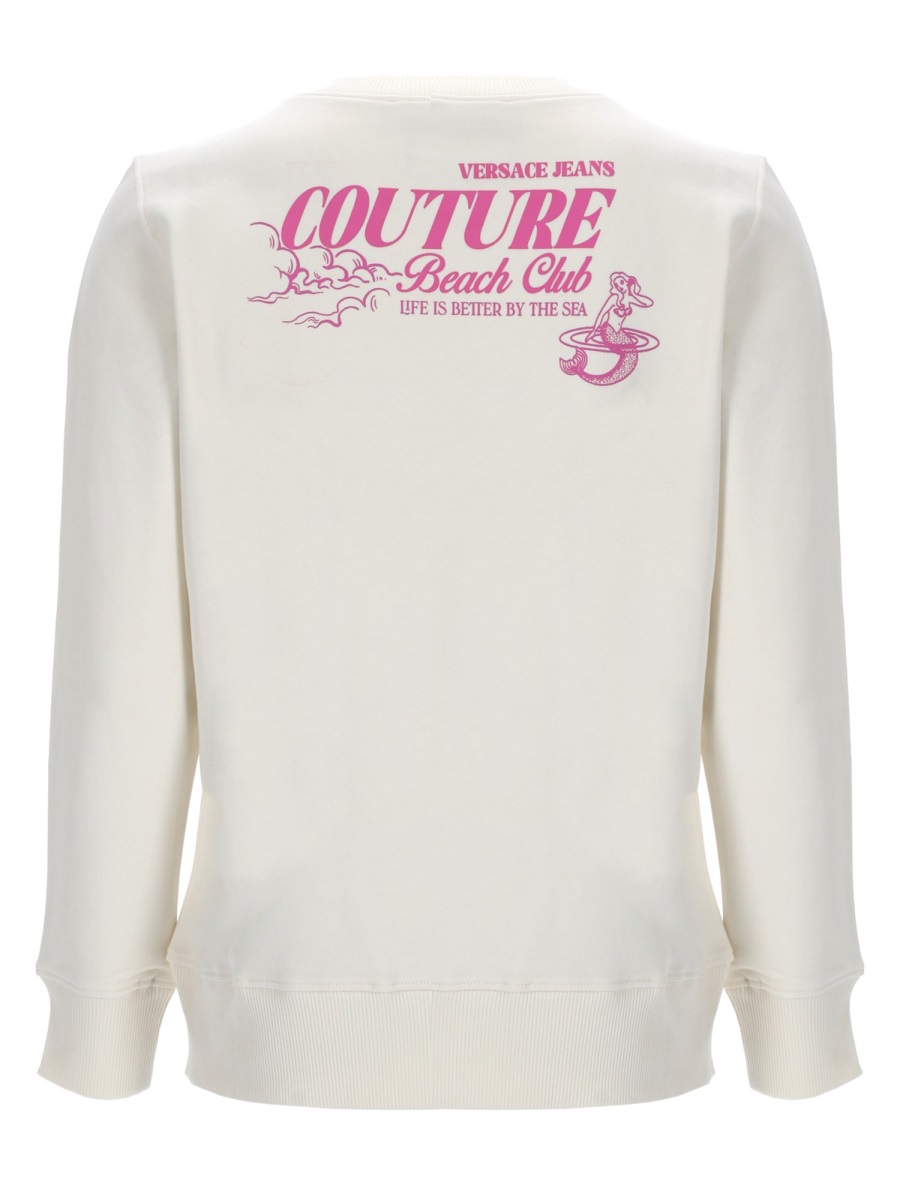 Versace Jeans Couture Off-White Cotton Graphic Printed Sweatshirt Wit