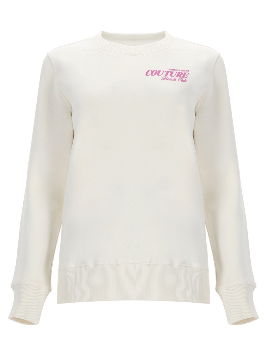 Versace Jeans Couture Off-White Cotton Graphic Printed Sweatshirt Wit