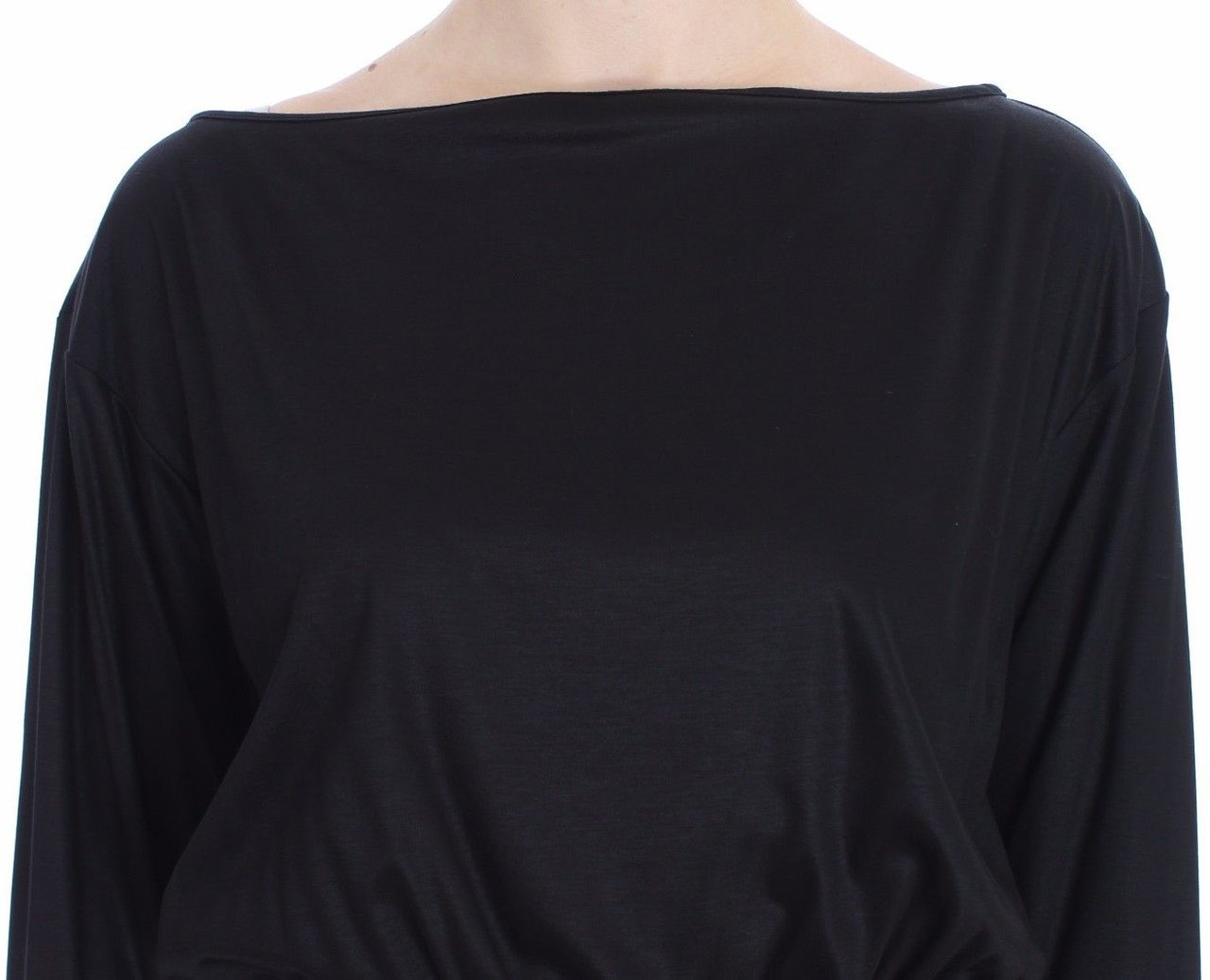 Versace Jeans Couture Versace Jeans Black Modal Silk Shift Knee Dress Zwart