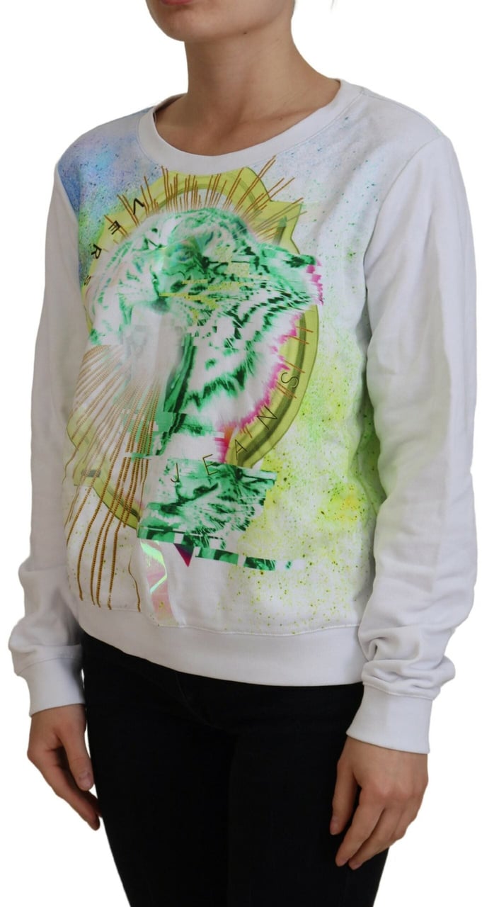 Versace Jeans Couture Versace Jeans White Graphic Print Long Sleeves Sweater Divers