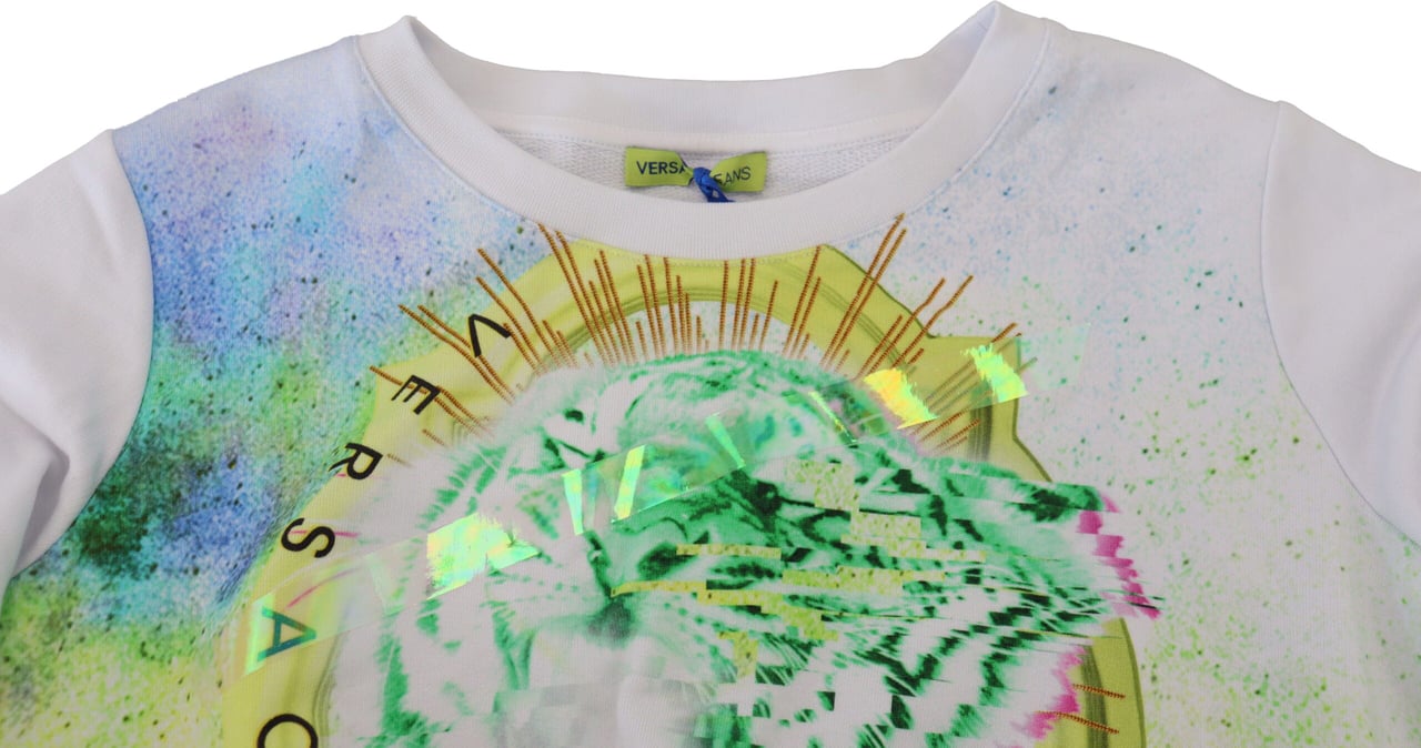 Versace Jeans Couture Versace Jeans White Graphic Print Long Sleeves Sweater Divers