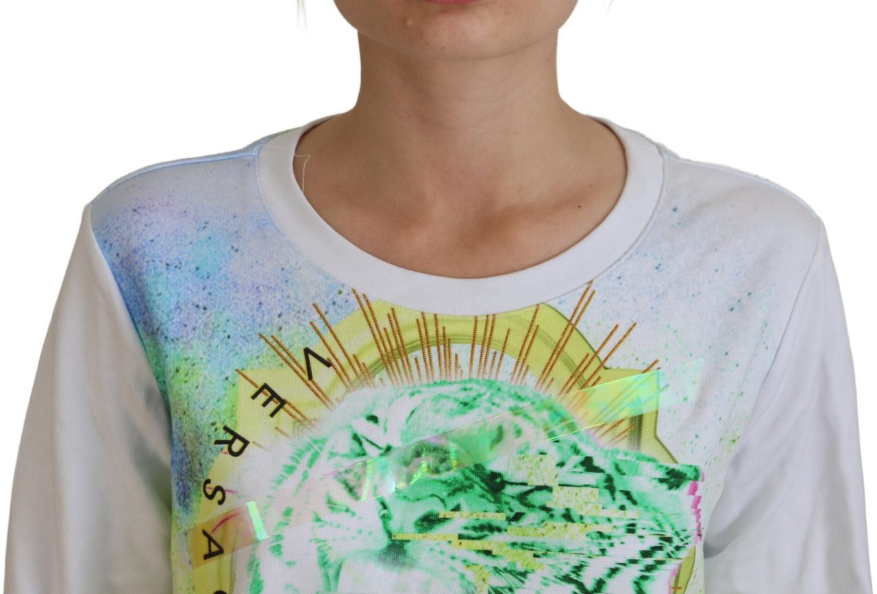 Versace Jeans Couture Versace Jeans White Graphic Print Long Sleeves Sweater Divers