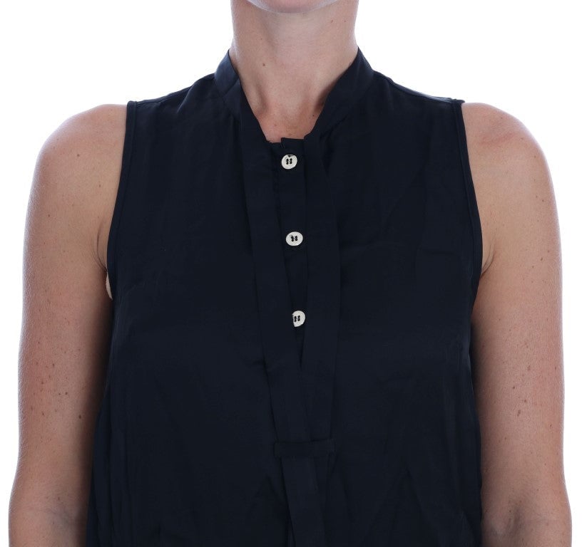 Versace Jeans Couture Versace Jeans Black Sleeveless Viscose Blouse Top Zwart