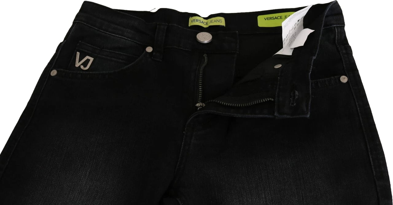 Versace Jeans Couture Dark Black Dora Slim Fit Denim Pants Zwart