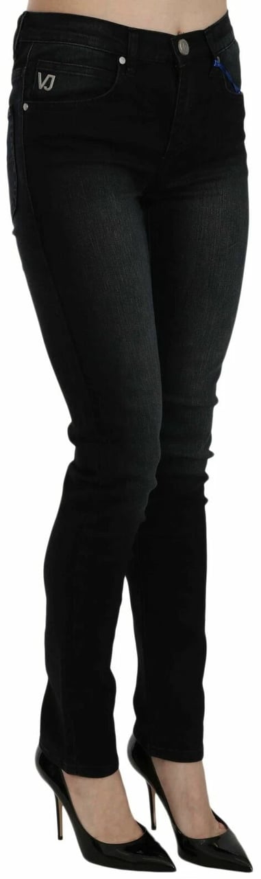 Versace Jeans Couture Dark Black Dora Slim Fit Denim Pants Zwart