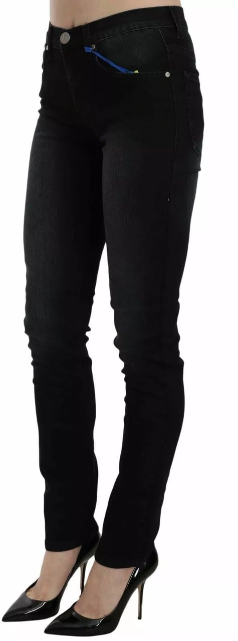 Versace Jeans Couture Dark Black Dora Slim Fit Denim Pants Zwart